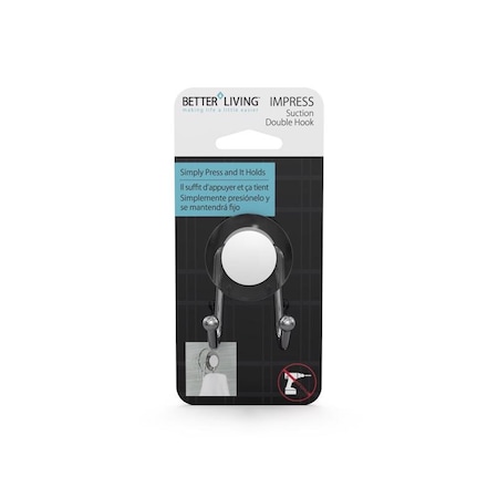 Better Living Better Living Impress 3 in. H X 2.25 in. W X 2 in. L Gray Double Suction Hook 13874